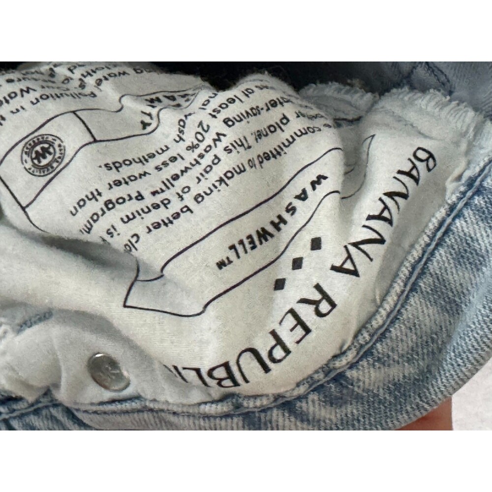 Banana Republic High Rise Wide Leg Cropped Jeans Womens 27 Light Wash Raw Hem - Picture 9 of 12